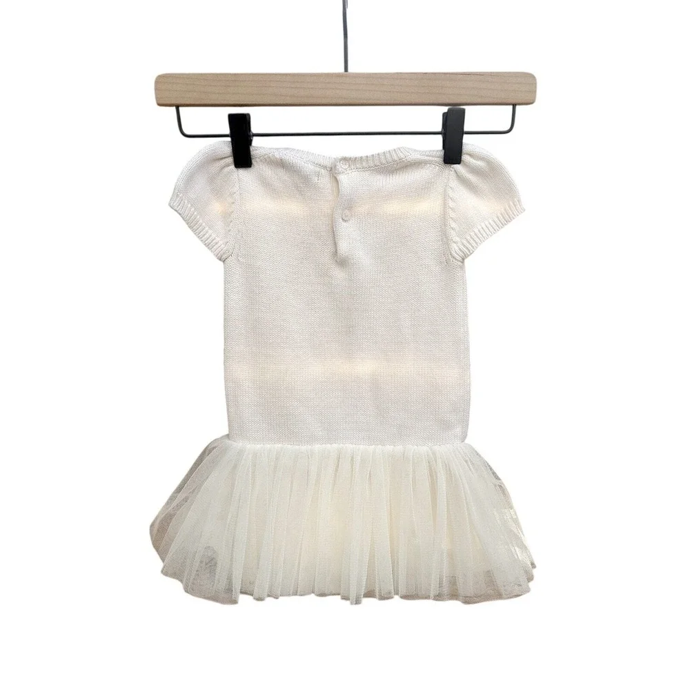 Baby Gap precious‎ creamy white sweater and tutu baby dress.  Sz 6-12 mos